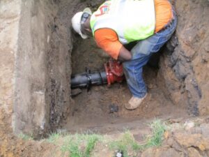 Curb valve installation