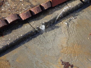 Water main leak sinkhole
