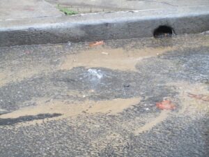 Water showing up in roadway