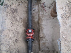 New ductile iron pipe and curb valve