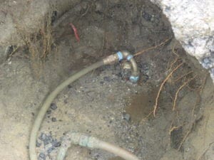 The new water main connection