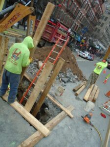 Digging in the roadway