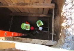 Installing new cast iron sewer pipe