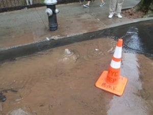 The Street leak water main 