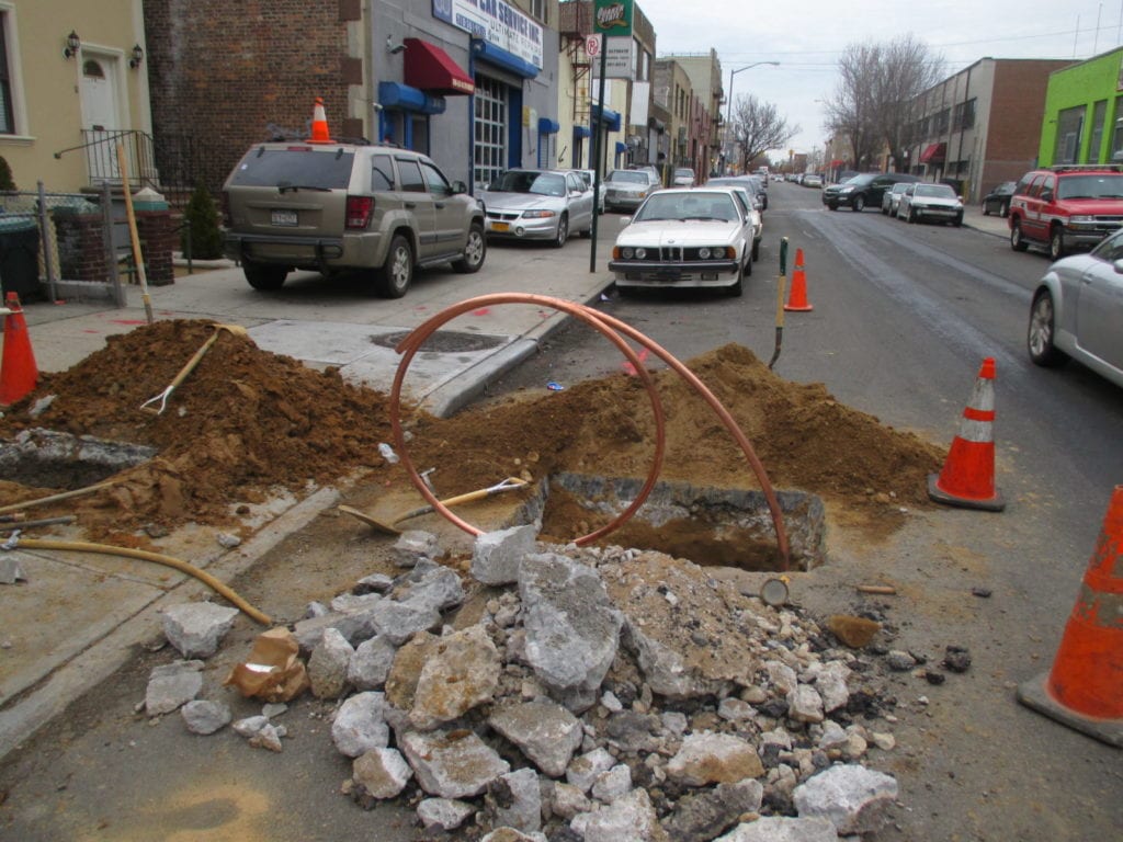 New copper pipe being installed