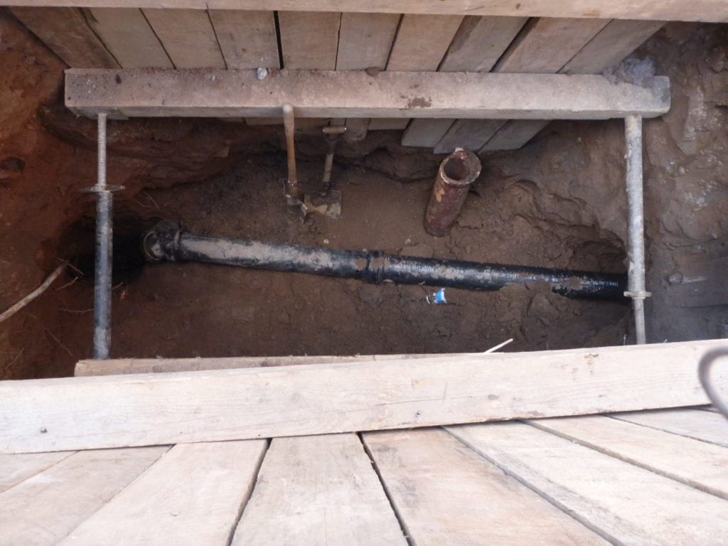 New pipe installed beneath the roadway