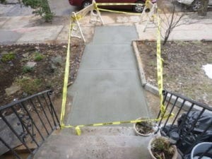 The new sidewalk is completed