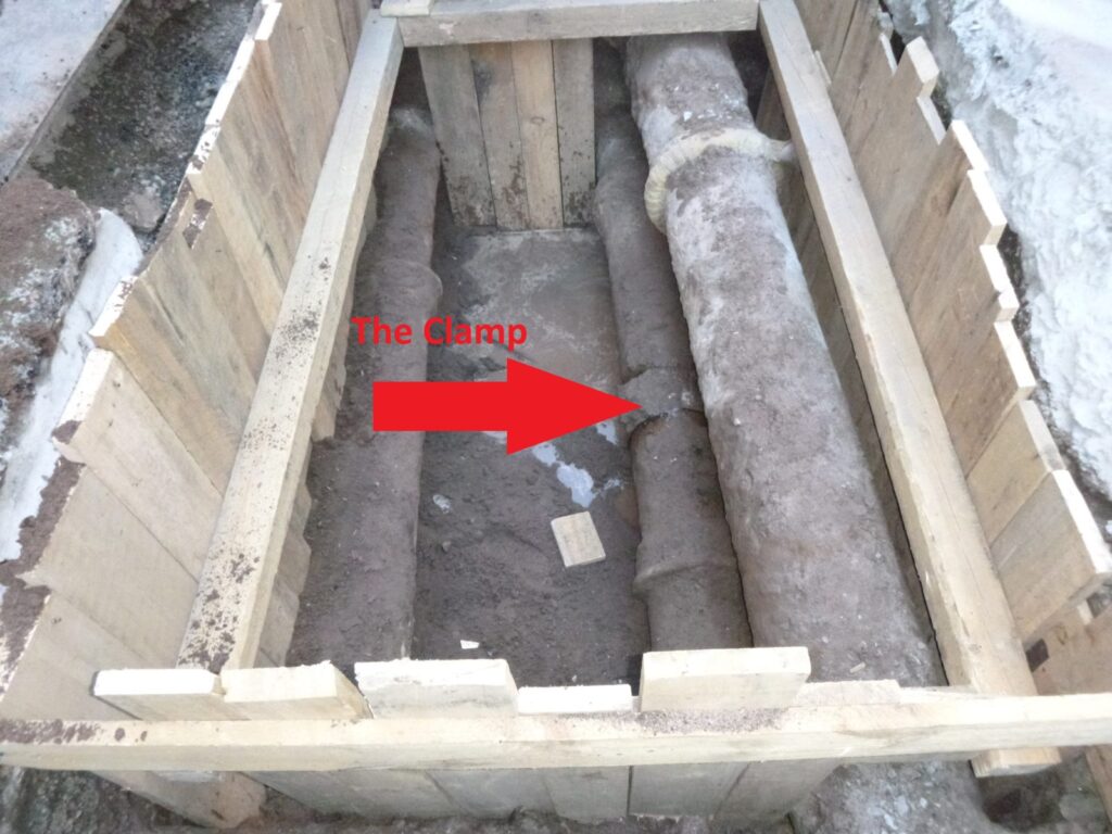 pipe repair with clamp on nyc water main