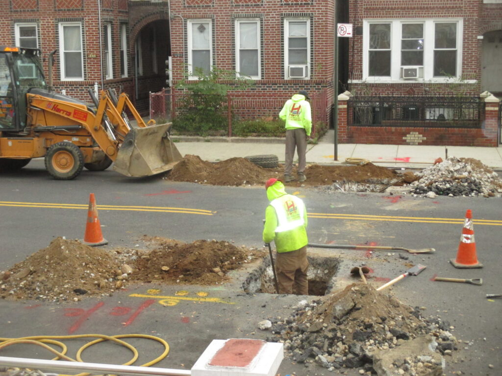 Preparing for the new water main installation 