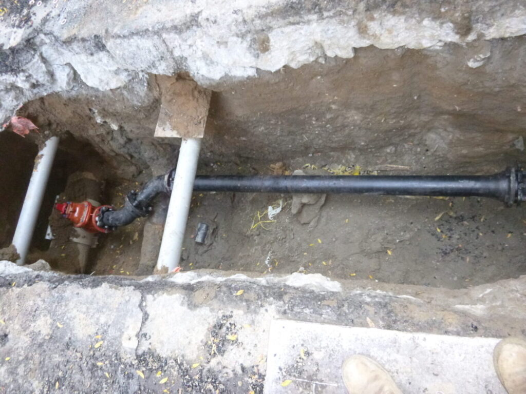 Trench for a 3″ pipe
