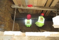 Installing new cast iron sewer