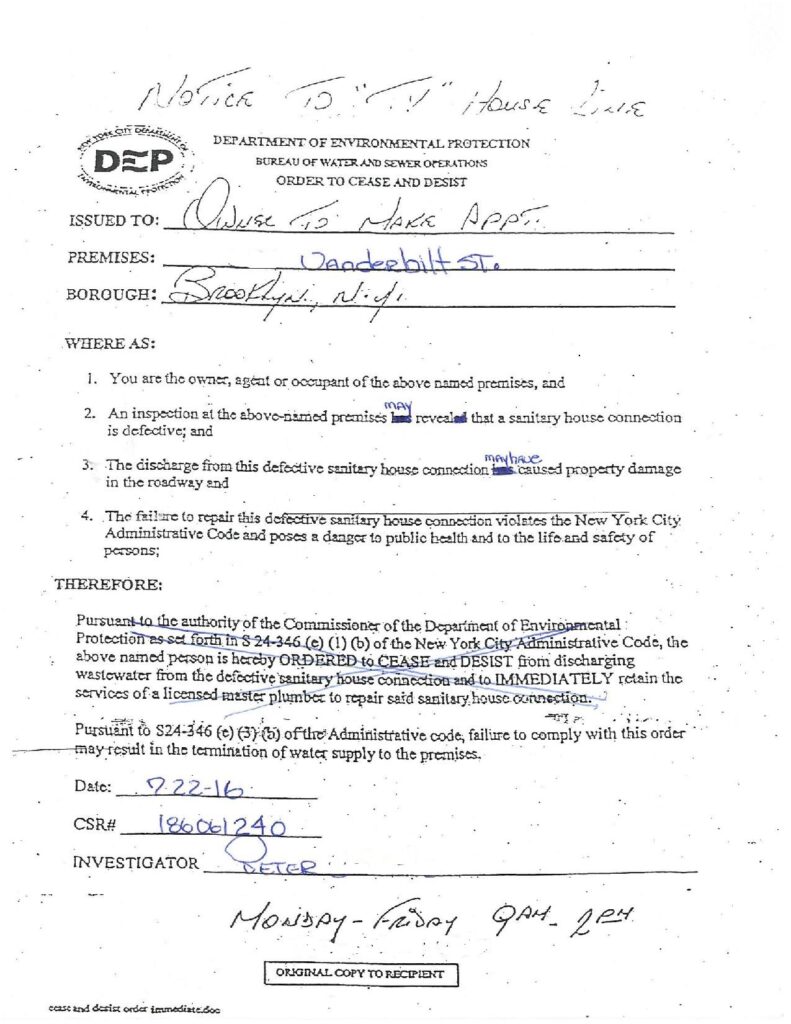 Sample Cease & Desist from DEP
