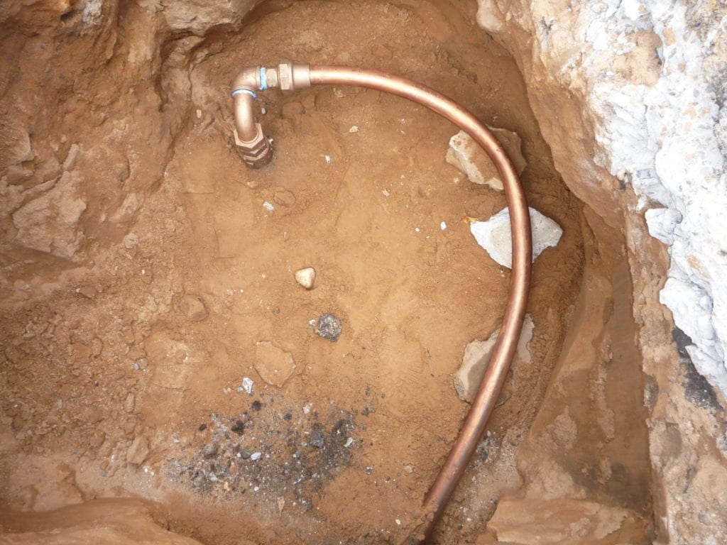 New water line connection to city main 