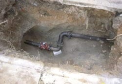 Curb valve & surrounding piping