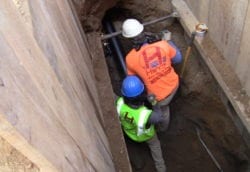 installing new pipe in street