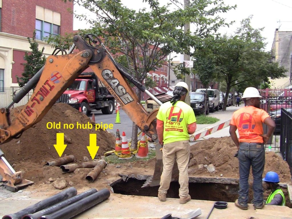 Installing new cast iron sewer line brooklyn