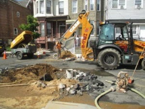 Excavating for new water line install