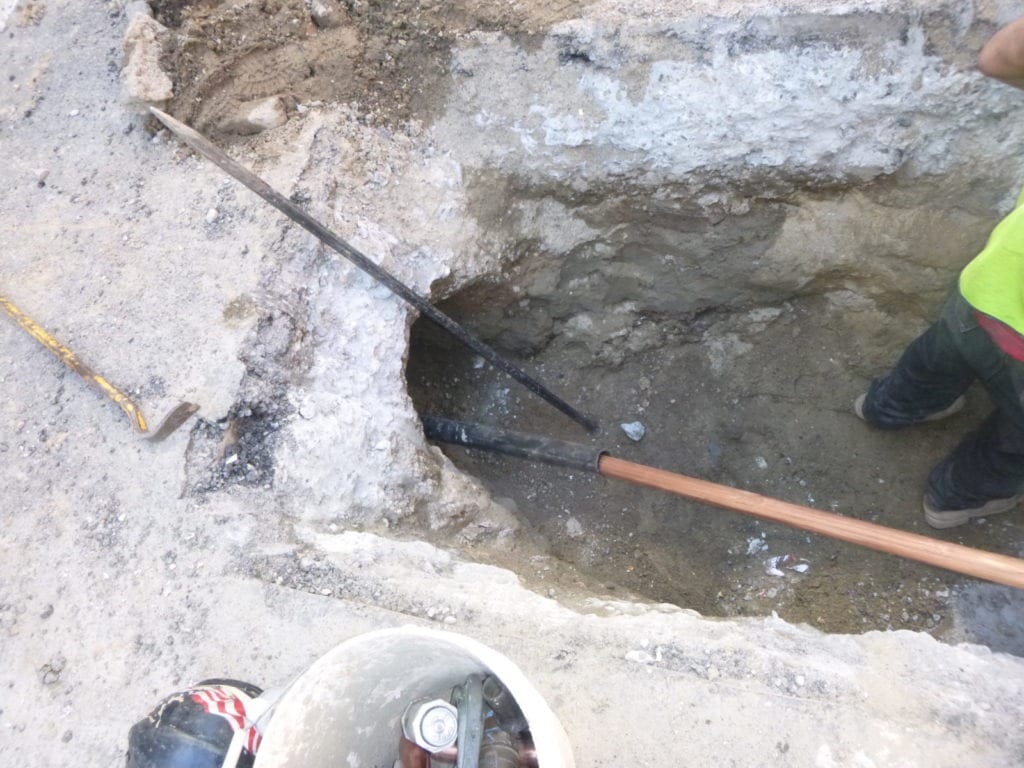 Inserting copper water line inside of plastic 