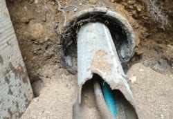 Broken sleeve inside of sewer line