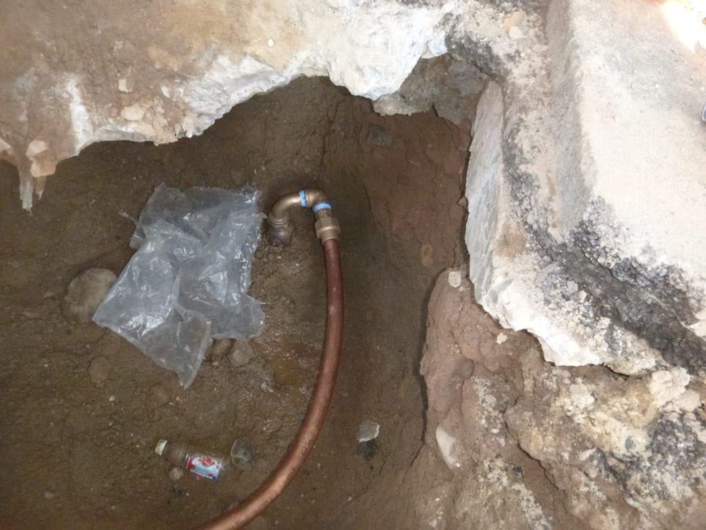 water line connected to city DEP tap connection