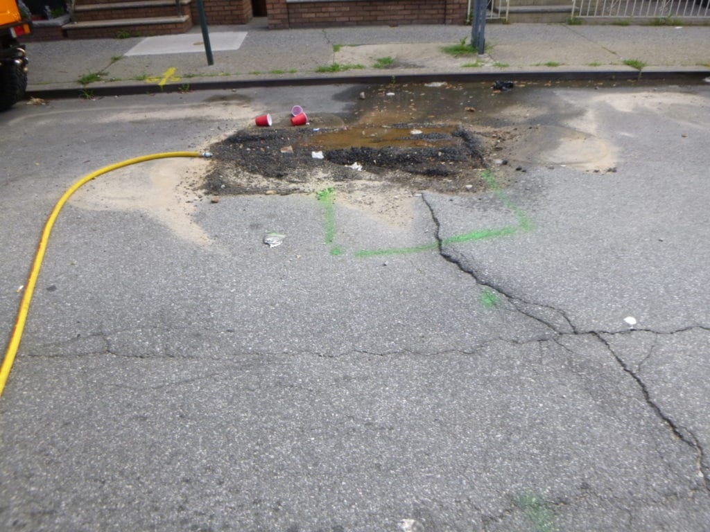 The water main test hole