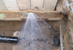 water main leak lead pipe