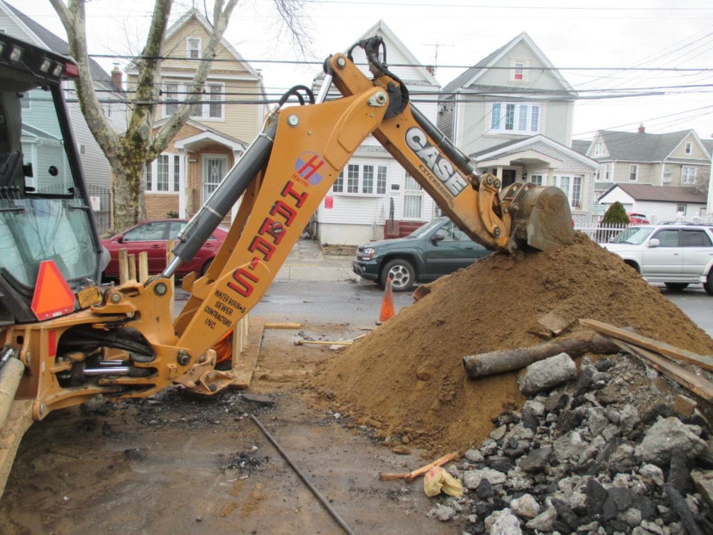 Excavating in roadway 