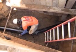 New cast iron sewer line