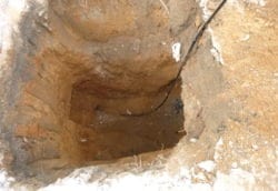 Sewer snake pulled out of old pipe