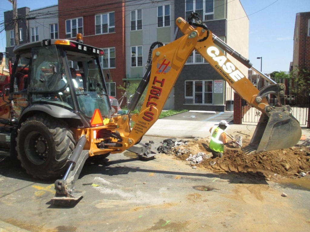 Digging for the new water line installation
