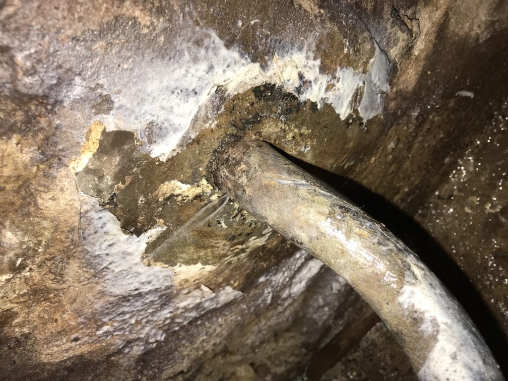 Pinhole leak on main water line inside house