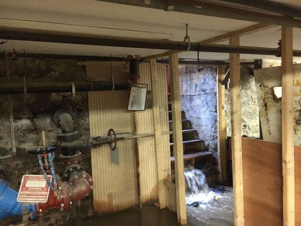 Basement flood from broken water main 