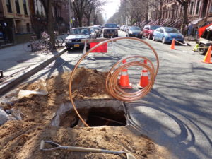 Copper tubing inside of tunnel