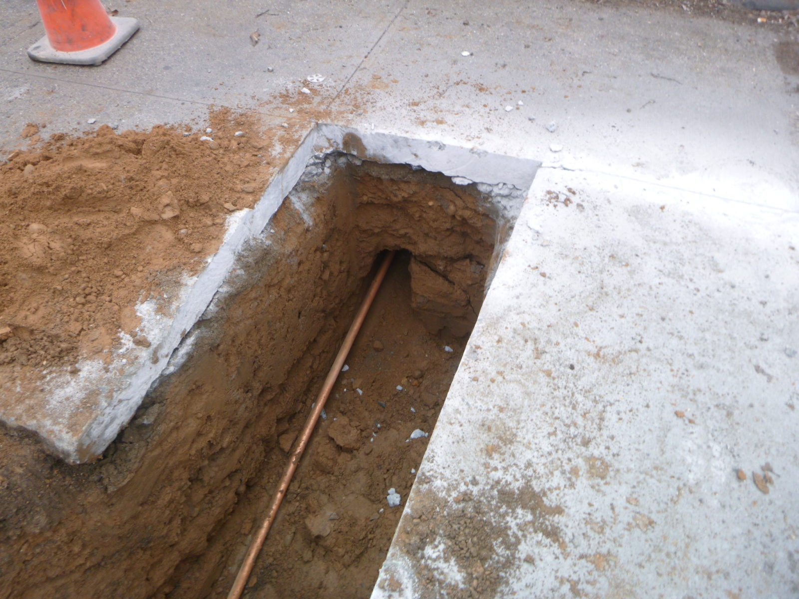 11/2" copper water main installed