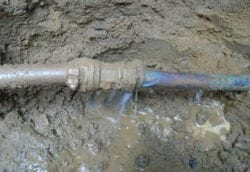 water main repair leaking