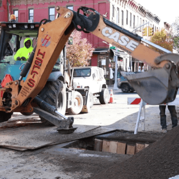 new construction water main and sewer install