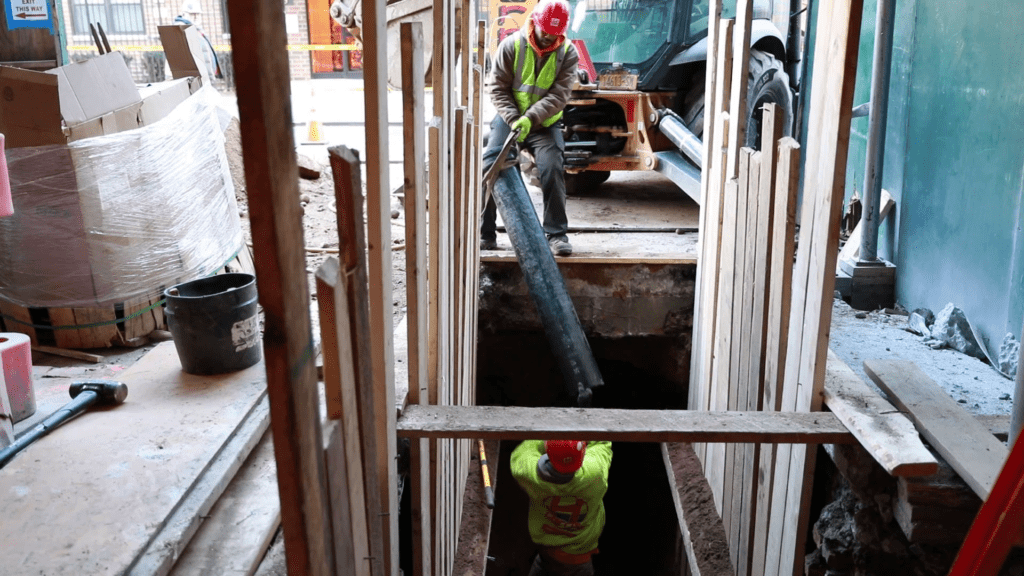 preparing for new pipe 