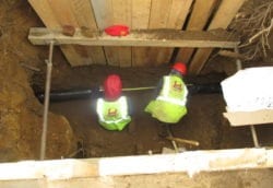 New cast iron being installed