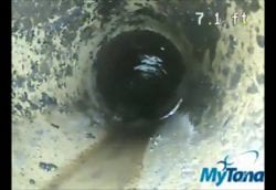 Inside of a clear sewer line