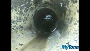 Inside of a clear sewer line