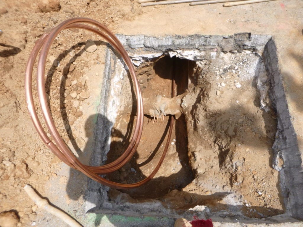 Tunnels for copper water main 