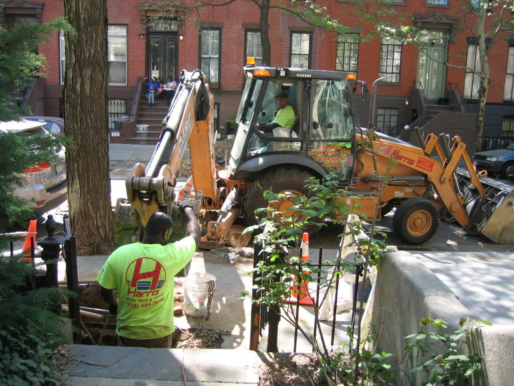 Digging on property for the new water line