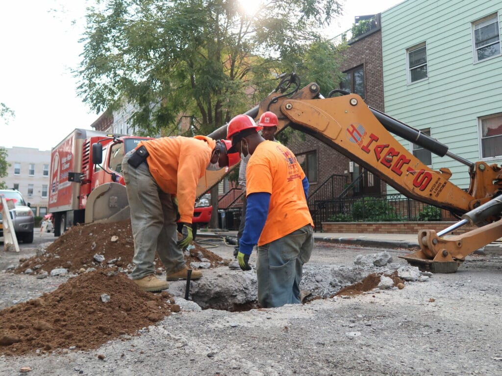 Water main repair in Brooklyn