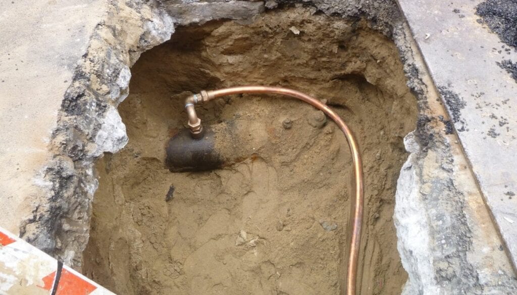 New copper water main installation in Brooklyn