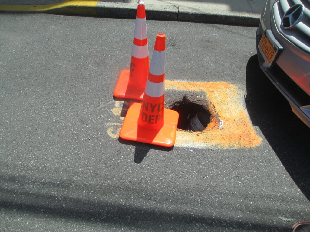 Sinkhole caused by a broken sewer