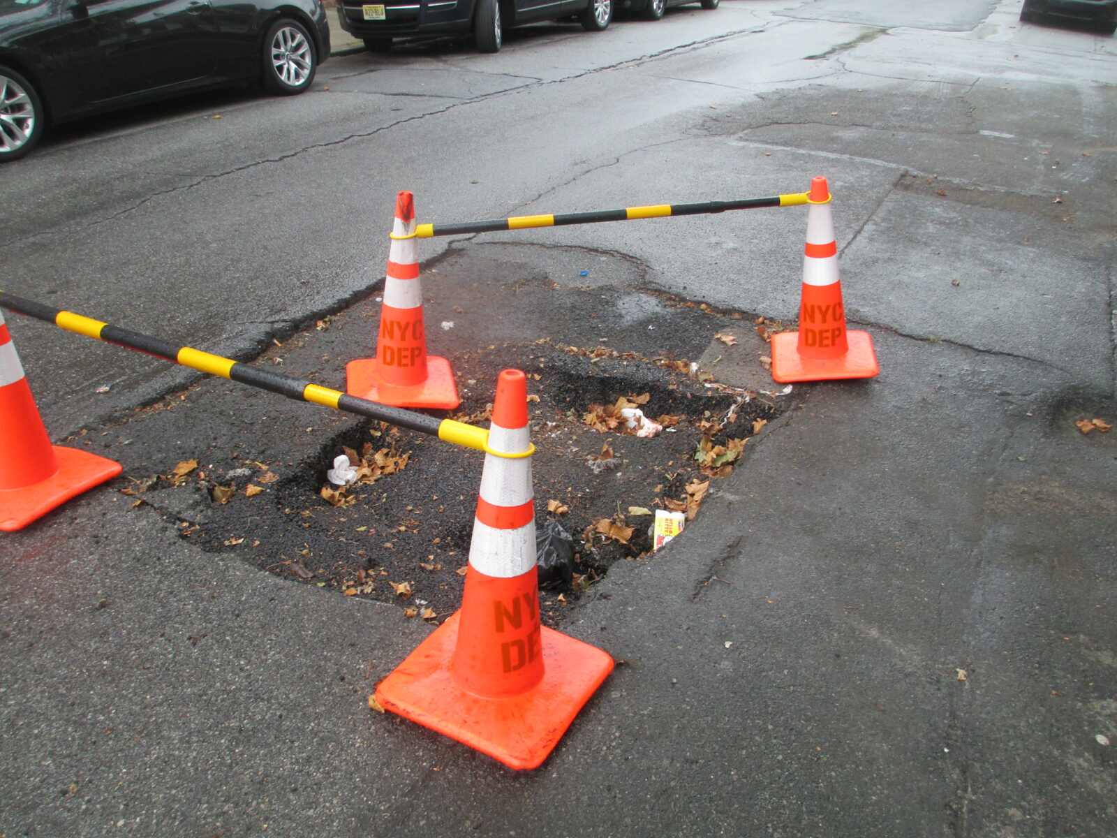 Sinkhole caused by a broken water main