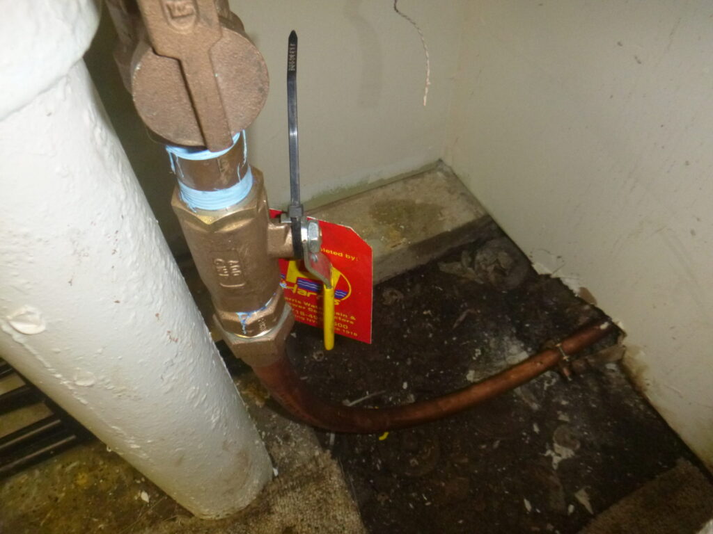 OS&Y Ball valve in the open position