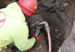 Installing copper water main