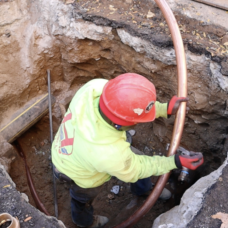 Lead to copper water main replacement