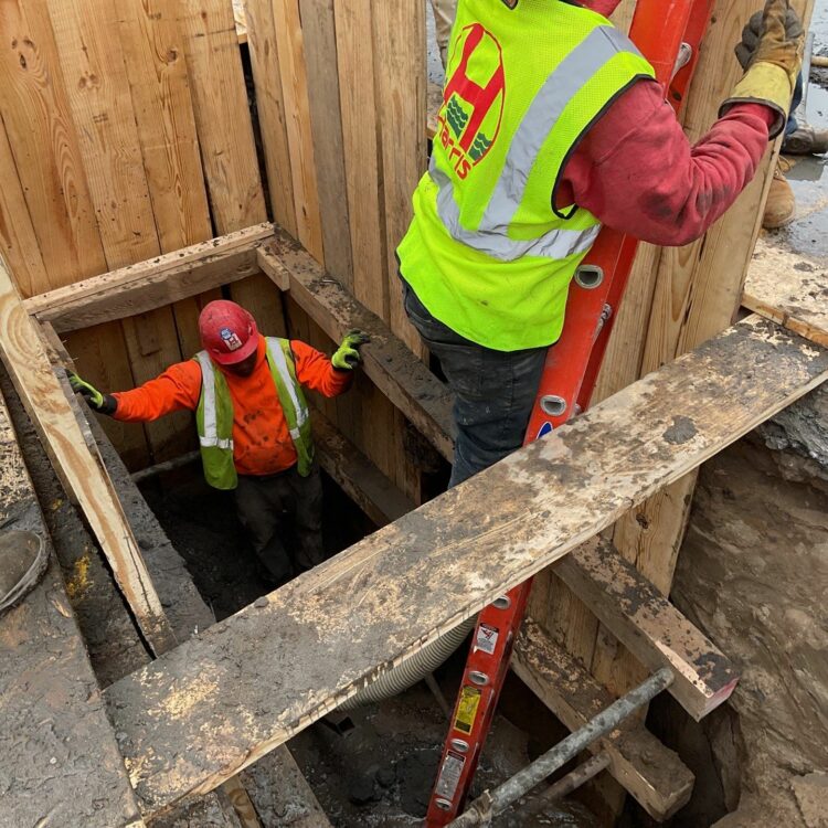 Sewer replacement with cast iron pipe